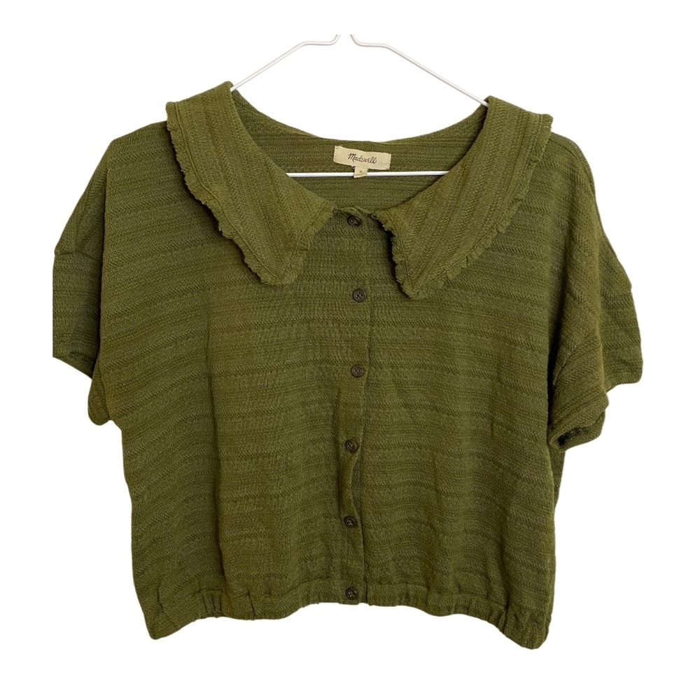 Madewell Ruffle Collared Crop‎ Top